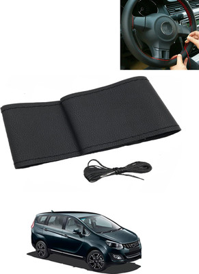 AYW Hand Stiched Steering Cover For Mahindra Universal For Car(Black, Leatherite)