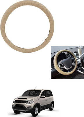 MATIES Steering Cover For Mahindra Universal For Car(Beige, Leather)