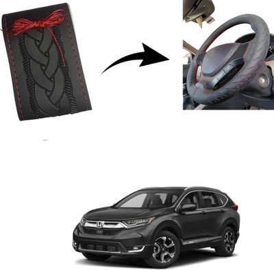 Autoinnovation Hand Stiched Steering Cover For Honda CR-V(Black, Leather)