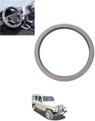 monolive Hand Stiched Steering Cover For Mahindra Marshal(Silver, Leatherite)