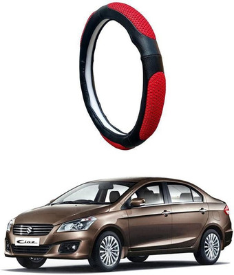 AUTO PEARL Steering Cover For Maruti Ciaz(Black Red, Leatherite)
