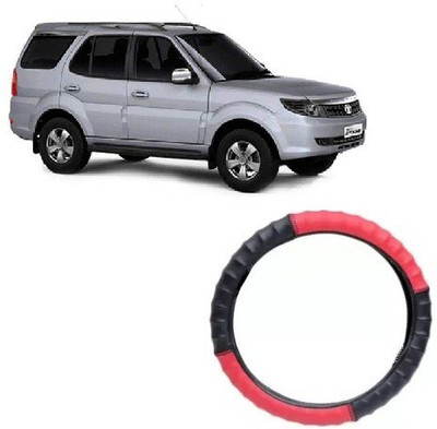 OOLTAH PAHIYA Hand Stiched Steering Cover For Tata Safari Storme(Red & Black, Leatherite)
