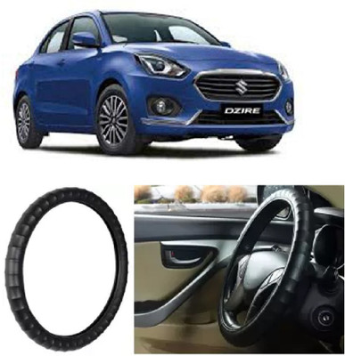 Shubh Auto Hand Stiched Steering Cover For Maruti New Dzire(Black, Leatherite)