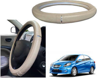 PEEPS STORE Steering Cover For Honda Amaze(Black, Red, Leatherite)