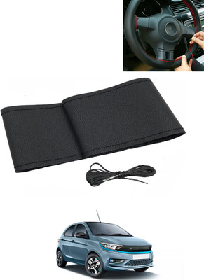 AYW Hand Stiched Steering Cover For Tata Universal For Car(Black, Leatherite)