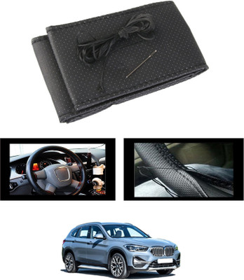 MSNP Hand Stiched Steering Cover For BMW X3(Black, Leatherite)