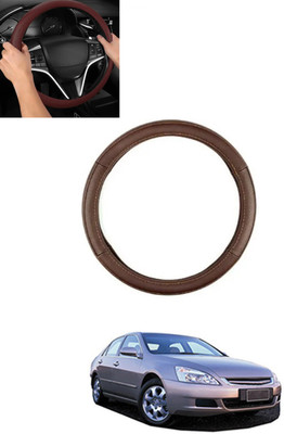 ABJD Steering Cover For Honda Accord(Brown, Leatherite)