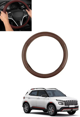 ABJD Steering Cover For Hyundai Universal For Car(Brown, Leatherite)