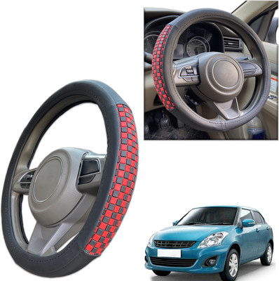 PEEPS STORE Steering Cover For Maruti Swift Dzire(Black, Leatherite)