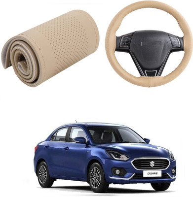 Arnejas Hand Stiched Steering Cover For Maruti Swift Dzire(Beige, Leather)