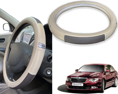 PEEPS STORE Steering Cover For Skoda Superb(Red, Black, Leatherite)