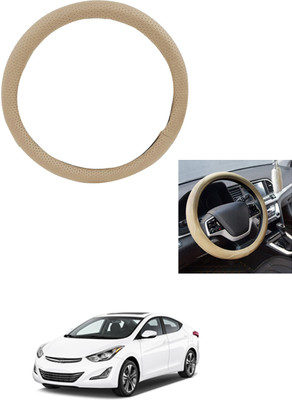 MATIES Steering Cover For Hyundai Elantra(Beige, Leather)