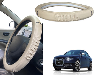 PEEPS STORE Steering Cover For Audi S4(Black, Red, Leatherite)