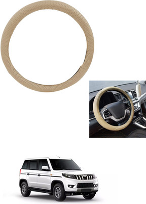 MATIES Steering Cover For Mahindra Universal For Car(Beige, Leather)