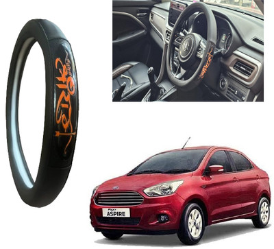 OOLTAH PAHIYA Hand Stiched Steering Cover For Ford Aspire(Black, Leatherite)