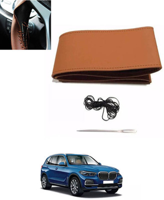 MATIES Hand Stiched Steering Cover For BMW X5(Tan, Leatherite)