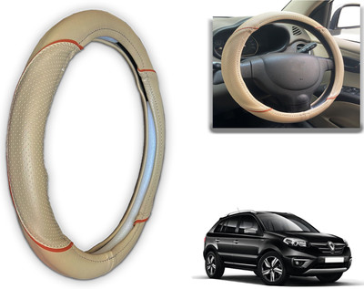 PEEPS STORE Steering Cover For Renault Koleos(Black, Red, Leatherite)