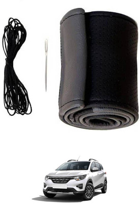 RKPSP Hand Stiched Steering Cover For Renault Universal For Car(Grey, Black, Leatherite)