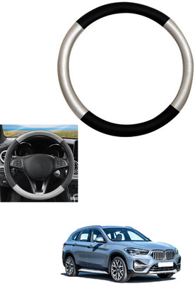 MATIES Steering Cover For BMW X1(Silver, Black, Leather)
