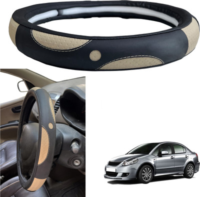 PEEPS STORE Steering Cover For Maruti SX4(Black, Leather)