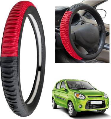 PEEPS STORE Steering Cover For Maruti Alto(Black, Leatherite)