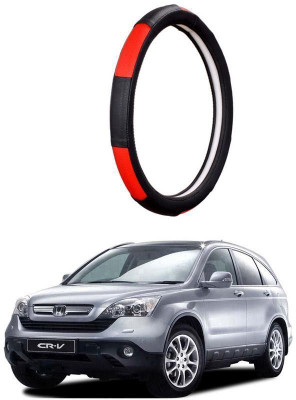 AUTO PEARL Steering Cover For Honda CR-V(Gold Blaze Black and Red, Leatherite)