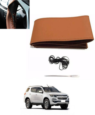 MATIES Hand Stiched Steering Cover For Chevrolet Trailblazer(Tan, Leatherite)