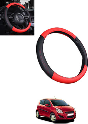 ABJD Steering Cover For Universal For Car Ritz(Red, Black, Leatherite)