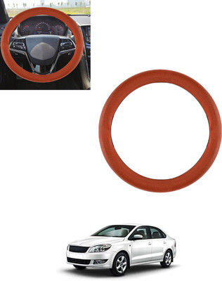 AYW Steering Cover For Skoda Rapid(Tan, Leatherite)