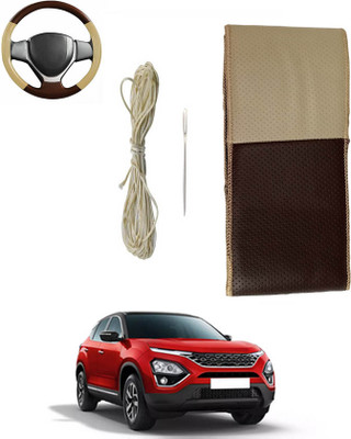 ABJD Hand Stiched Steering Cover For Tata Universal For Car(Beige, Brown, Leatherite)