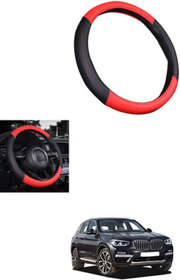MATIES Steering Cover For BMW X3(Red/Black, Leather)