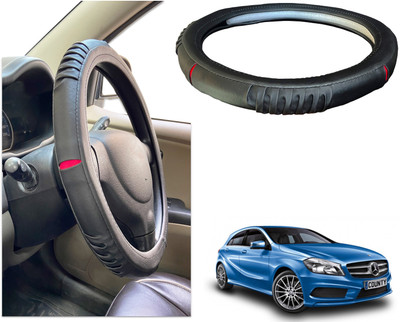 PEEPS STORE Steering Cover For Mercedes Benz A180(Black, Red, Leatherite)