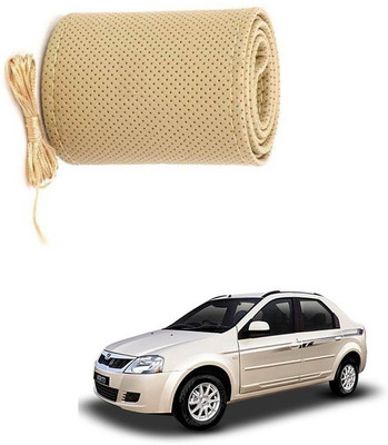 RKPSP Hand Stiched Steering Cover For Universal For Car Verito(Beige, Leatherite)