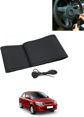 MATIES Hand Stiched Steering Cover For Ford Ikon(Black, Leatherite)