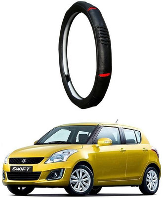 AUTO PEARL Steering Cover For Maruti New Swift(Diamond Black Red, Leatherite)