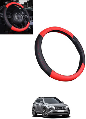 monolive Steering Cover For Hyundai Tucson(Red, Black, Leatherite)