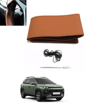 MATIES Hand Stiched Steering Cover For Nissan Evalia(Tan, Leatherite)