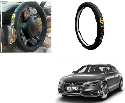 Automotive Prist Steering Cover For Audi A7(Black, Leatherite)