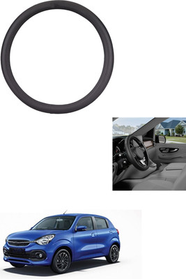 MATIES Steering Cover For Universal For Car Celerio(Black, Leather)