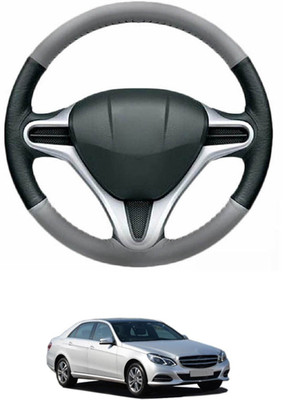 MATIES Steering Cover For Mercedes Benz E250(Grey, Black, Leather)