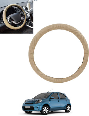 ABJD Steering Cover For Nissan Micra Active(Beige, Leatherite)