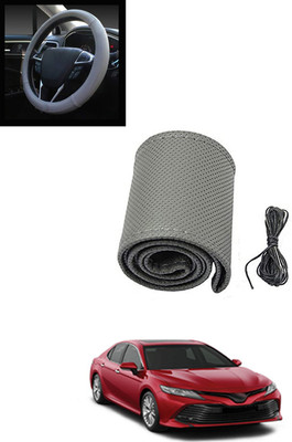 MATIES Hand Stiched Steering Cover For Toyota Camry(Grey, Leatherite)