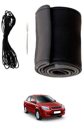 monolive Hand Stiched Steering Cover For Tata Indica(Grey/Black, Leatherite)