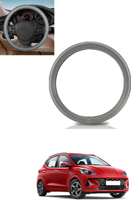 MATIES Steering Cover For Hyundai Universal For Car(Silver, Leather)