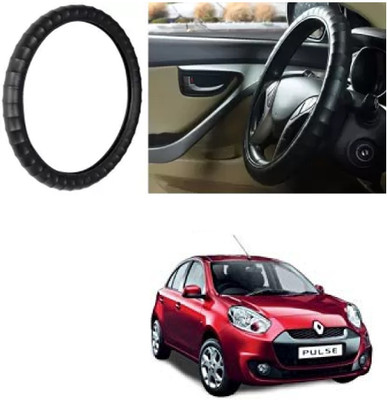 OOLTAH PAHIYA Hand Stiched Steering Cover For Renault Pulse(Black, Leatherite)