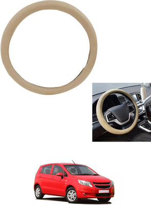 MATIES Steering Cover For Chevrolet Sail UVA(Beige, Leather)