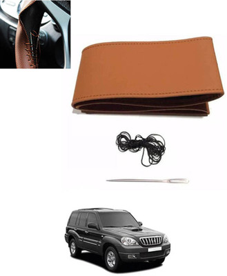 monolive Hand Stiched Steering Cover For Hyundai Terracan(Tan, Leatherite)