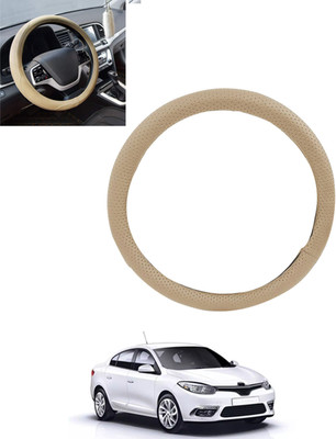 ABJD Steering Cover For Renault Fluence(Beige, Leatherite)