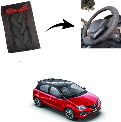 Autoinnovation Hand Stiched Steering Cover For Toyota Etios Liva(Black, Leather)