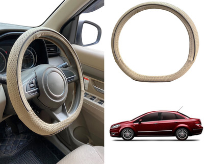 PEEPS STORE Steering Cover For Fiat Linea(Black, Leatherite)